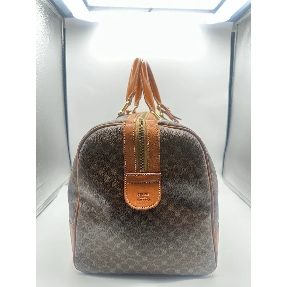 Celine Duffle Bag Macadam Coated Canvas With Key, Lock & Luggage Tag Vintage